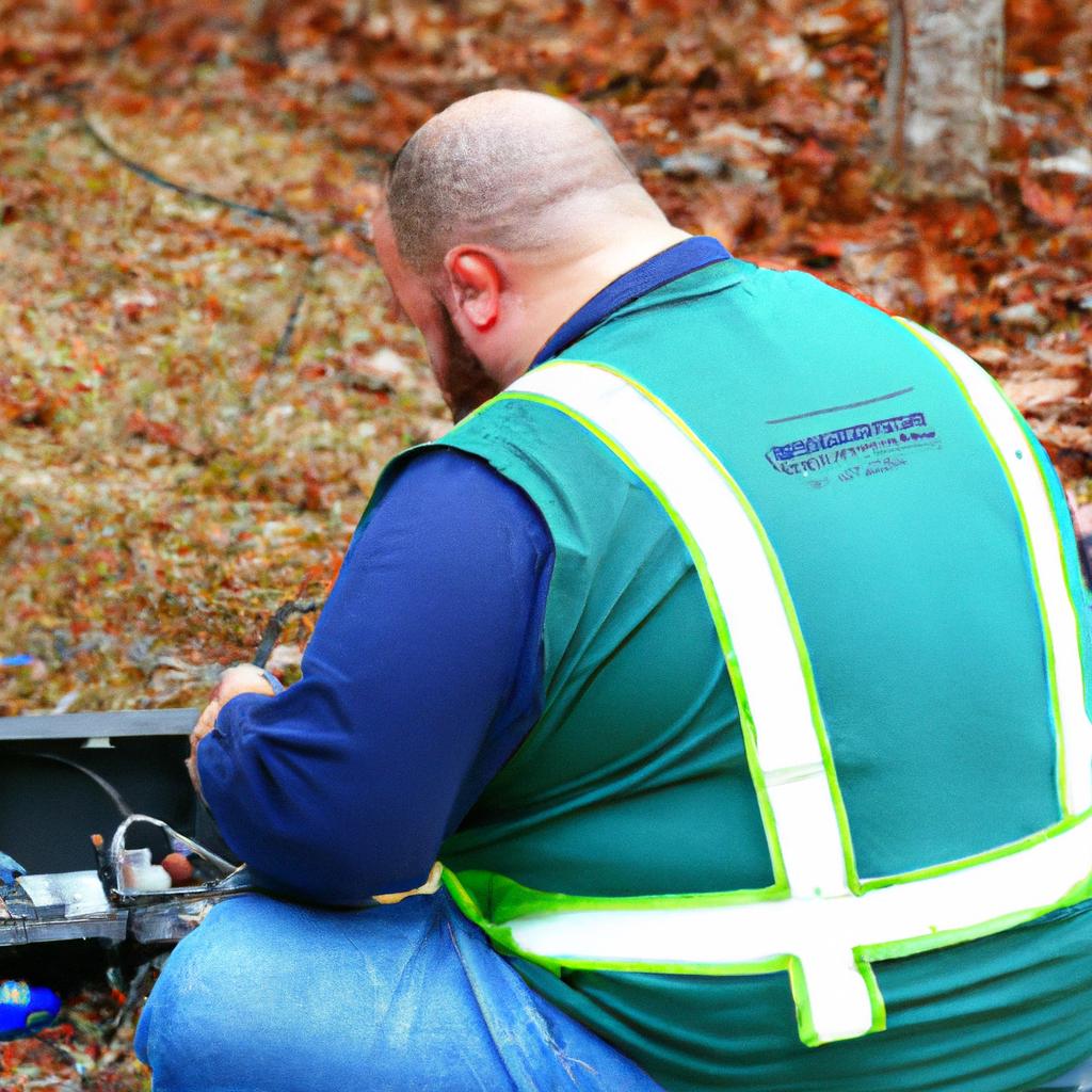 A technician ensuring a smooth fiber optic internet installation in Augusta, GA.