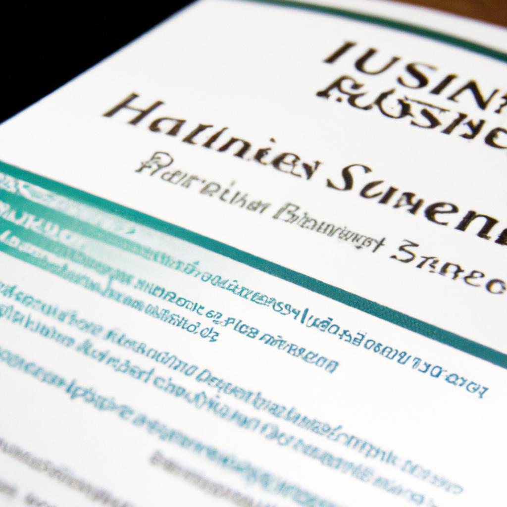 A detailed view of a brochure highlighting the comprehensive coverage plans offered by a small business health insurance provider.