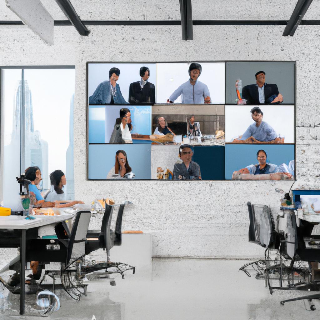 Professionals engaging in a productive video conference, empowered by the seamless internet connection provided by a leading business internet provider.