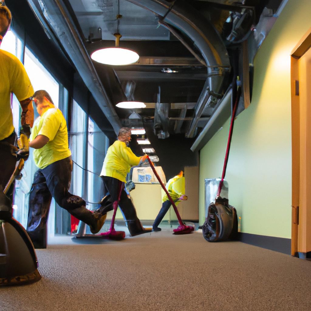 Efficient cleaning services making a commercial space immaculate in Seattle.