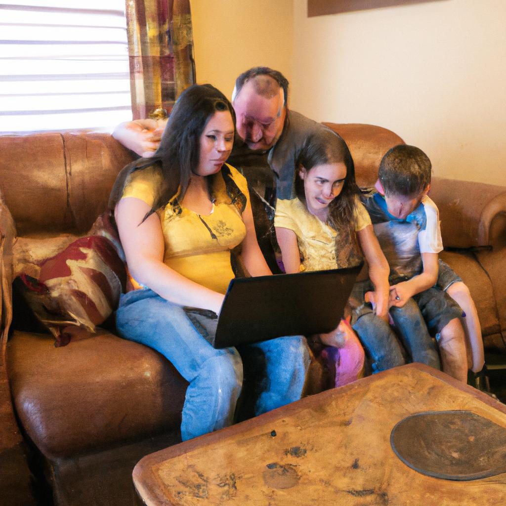 A happy family in Las Cruces enjoying uninterrupted internet connectivity from their chosen provider.