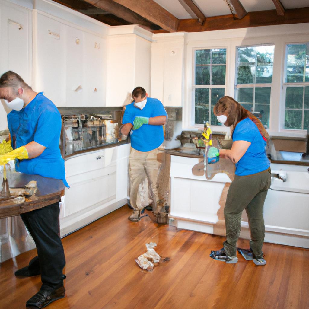 Eco-friendly cleaning practices being implemented by experts to maintain a hygienic kitchen on Long Island.