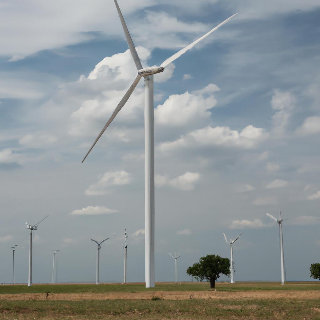 A picturesque wind farm in West Texas contributing to the renewable energy options offered by electric providers.
